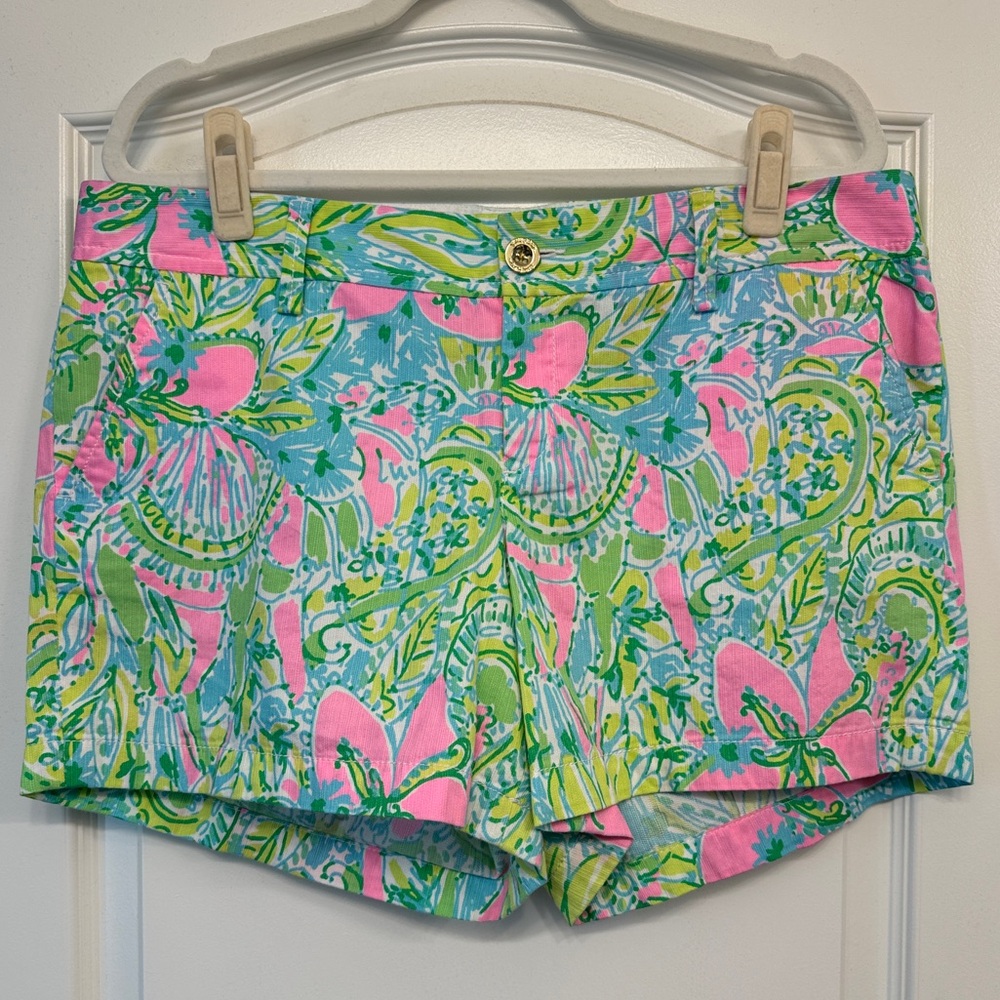 Lilly Pulitzer Callahan Short Size 14 Coconut Jungle 5” Inseam